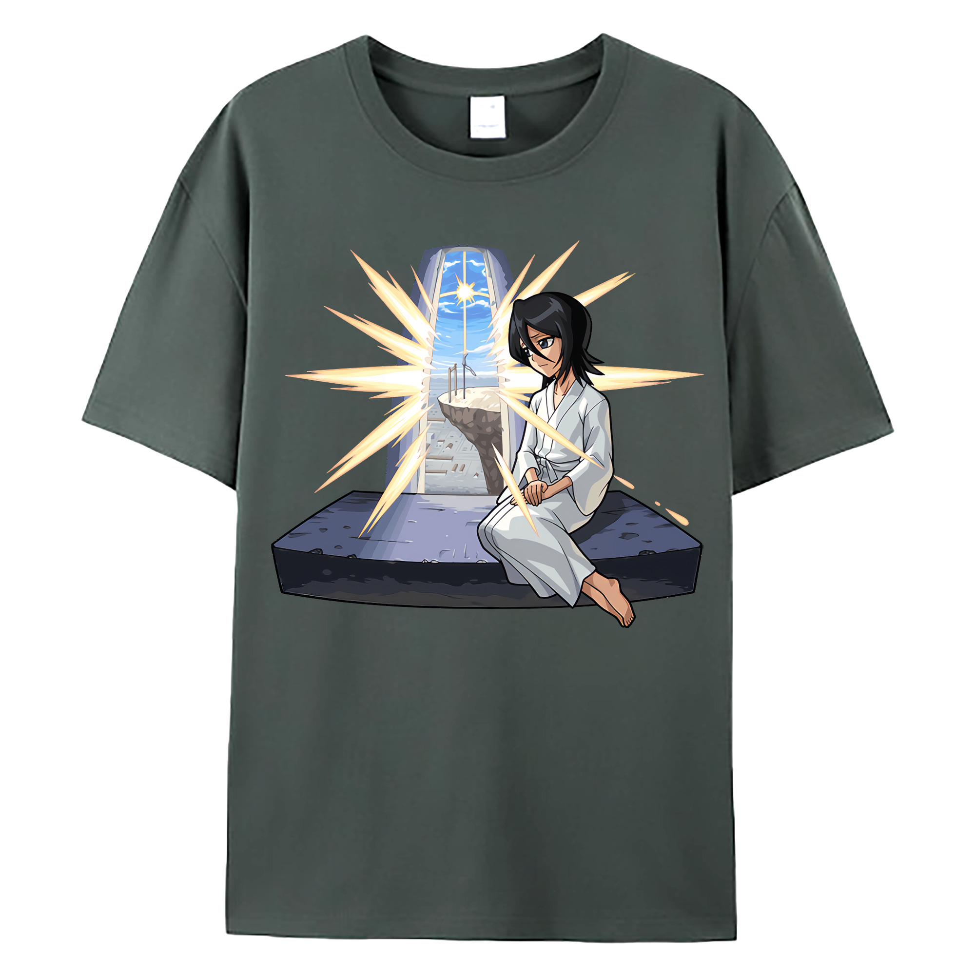 （画像用） ブリーチ 朽木ルキア BLEACH Kuchiki Rukia 綿100％ メンズ半袖Tシャツ｜肌触りやわらか＆通気性